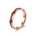 Elegant rose gold tungsten ring with classic brown wood inlay for men and women - Size 6 / 4mm Rose Gold