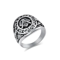Vintage stainless steel Masonic ring for men featuring G symbol and Mason engraving - Size 7 / Steel