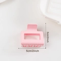 Pink square hollow hair claw clip with matte finish, measuring 5cm for a sweet hair style - Square Style Peach Pink (d1)