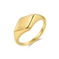 Minimalistischer geometrischer Goldring mit polierter Oberfläche und modernem Design - 5# / Gold