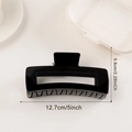 Pinza para el cabello rectangular negra brillante de 12,7cm largo y 5,8cm de alto - Grande / Negro