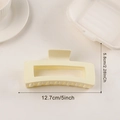 Pinza de pelo rectangular color crema mate de 12,7 cm pinza grande para pelo grueso - Grande / Blanco Roto