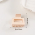 Minimalist square cutout hair claw clip in light pink finish 5cm size version - Square Style Nude (d3)