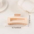 Grande pince à cheveux rectangulaire crème mate avec dimensions de 12,7 cm de long - 12.7cm (Grand) / Chair
