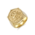 Anillo de caballero en acero inoxidable chapado en oro 18K con relieve moneda 1978 - Talla 8 / Dorado