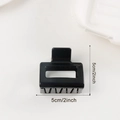 Elegant 5cm black square hollow hair claw clip made of polished acrylic for women - Square Style Black (d4)