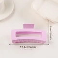 Pince à cheveux rectangulaire mate violet clair de 12,7 cm pour cheveux épais - 12.7cm (Grand) / Mauve Clair