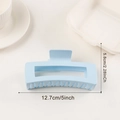 Pince à cheveux rectangulaire bleu clair mat 12,7 cm pour cheveux épais - 12.7cm (Grand) / Bleu Glace