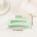 Pince à cheveux rectangulaire vert clair mat de 12,7 cm pour une coiffure sécurisée - 12.7cm (Grand) / Vert clair