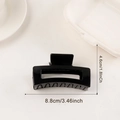 Pince à cheveux rectangulaire noire minimaliste mesurant 8,8 cm de long et 4,6 cm de haut - 8.8cm (Moyen) / Noir