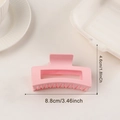 Pince à cheveux carrée mate rose pour femmes, 8,8 cm de long et 4,6 cm de haut - 8.8cm (Moyen) / Rose Pêche