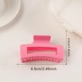 Pince à cheveux carrée rose finition brillante de 8,8 cm pour femmes et filles - 8.8cm (Moyen) / Rose