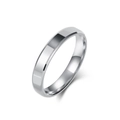 Polished silver stainless steel ring with minimalist flat beveled edge design - Size 6 / 4mm / Steel