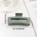 Grande molletta per capelli quadrata verde Morandi opaca per capelli folti - Grande Rettangolo Cavo (d3) / Verde Militare (d3)