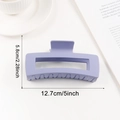 Square matte purple hair claw clip for thick hair, 5-inch large minimalist hair shark clip - Light Purple (d5)