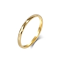 Minimalist gold tungsten ring with diamond-cut faceted surface and glossy finish - Size 6 / 2mm / Gold