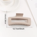 Matte light brown large square shark hair claw clip in 5-inch size for thick hair - Coffee (d7)