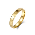Minimalist gold-plated titanium steel ring with high-polished mirror finish and beveled edges - Size 6 / 4mm / Gold