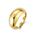 Minimalist wide chunky polished 18K gold plated stainless steel dome ring for women - Size 6 / Gold