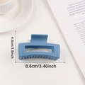 Morandi blue matte rectangular hair claw clip with 8.8cm size for thick hair - Blue (D14)