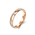 Polished rose gold tungsten steel ring featuring a faceted diamond-cut surface finish - Size 6 / 4mm / Rose Gold