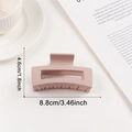 Matte pink rectangular hair claw clip for thick hair, 8.8cm minimalist shark clip - Lotus Pink (d16)
