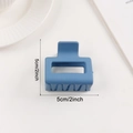 Square matte hair claw clip in fog blue 5cm large size for thick hair minimalist style - Blue (d18)