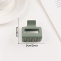 Matte sage green square hair claw clip for women, 5cm size for elegant half-up hairstyles - Army Green (d19)
