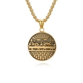Vintage goldene Last Supper Relief-Halskette mit Box-Kette für Herren im Retro-Stil - Goldenes Halsketten-Set