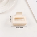 Minimalist square matte hair claw clip in cream color, 5cm size for daily hair styling - Cream (d20)