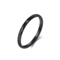 Faceted black tungsten ring with minimalist geometric diamond cut finish for men and women - Size 6 / 2mm / Black