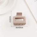 Minimalist square matte hair claw clip in apricot, size 5cm/2inch shark clip for women - Coffee (d22)