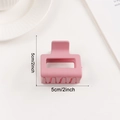 Matte pink square hair claw clip in 5cm size for a stylish minimalist look - Pink (d23)