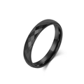 Polished black tungsten ring featuring a unique diamond-cut faceted geometric surface - Size 6 / 4mm / Black