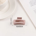 Matte light pink square hair claw clip for women, size 5cm x 2.8cm, minimalist style - Lotus Pink (d27)