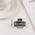 Matte dark green square hair claw clip for thick hair, size 5cm x 2.8cm - Army Green (d29)