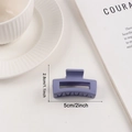 Elegant Morandi purple matte square hair claw clip with minimalist geometric design - Light Purple (d30)