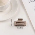 Matte khaki square hair claw clip for thick hair, large rectangular minimalist hair accessory - Coffee (d31)