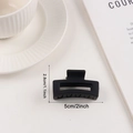 Minimalist matte black square hair claw clip for women, size five by two point eight centimeters - Black (d32)