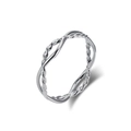 Anello geometrico a treccia in acciaio inossidabile argento con design a spirale - Numero 5 / Color Acciaio