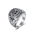 Anillo ancla US Navy vintage en acero inoxidable con águila y acabado plata vieja - Talla 7 / Color Acero