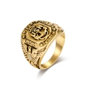 Anillo US Navy dorado de acero inoxidable con ancla militar y relieve de un águila - Talla 7 / Dorado