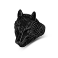 Anillo de cabeza de lobo vikingo retro para hombre en acero inoxidable con laca negra pulida - 8# / Negro