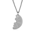 Silver weight plate pendant necklace in stainless steel with GYM ER engraving - Right Half (With Necklace) / Steel