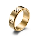 Drehbarer goldener Titanstahlring mit Würfelmustern und polierter Spiegeloberfläche - 6# / Gold