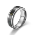 Anillo inteligente de acero inoxidable plateado con pantalla de temperatura 38°C - Talla 6 / Color acero