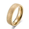 Minimalist ring with gold-plated frosted finish and polished inner surface - Size 6 / Frosted Style (K-R198) / Gold