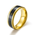 Anillo inteligente de temperatura en oro negro con pantalla digital de 38 grados - Talla 6 / Dorado