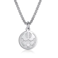 Zilveren voetbal en kruis hanger ketting van roestvrij staal voor heren sport - Zilver Voetbal Stijl (Zonder Ketting)