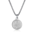 Zilveren roestvrijstalen honkbal kruis ketting met ronde medaillon hanger en box ketting - Zilver Football Stijl (Zonder Ketting)